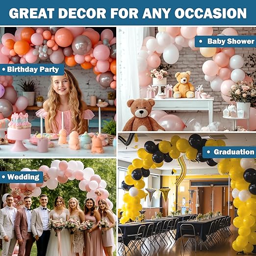 KICNIC Balloon Arch Strip Kit for Garland, 164 Feet Balloon Tape Strips and 1000 Glue Point Dot Stickers for Party Wedding Birthday Baby Shower Graduation Decorations