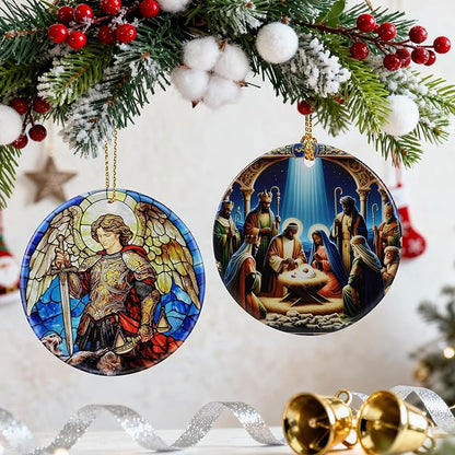 Archangel Michael Ornament | Christmas Ornaments, Christmas Decorations, Hanging Ornaments for Tree, Warrior Angel Decor | Religious Gifts, Christian Gifts | Faithful Gift, Spiritual Guardian Gift