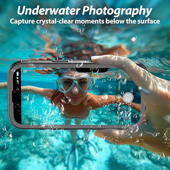 SPORTLINK for iPhone 17 Pro Max Case, IP68 Waterproof Military Protective Full Body Heavy Duty Shockproof 360 Sealed Dustproof with Camera Screen Protector Cover for i Phone 17 Pro Max 6.9" M/Black