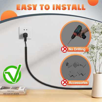UOMTFAI Wall Cord Hider 39 Inch, Self Adhesive Cable Hider Cord Cover for Wires, Flexible Wire Cover Cable Raceway for Cord Management W0.59 H0.39in Black