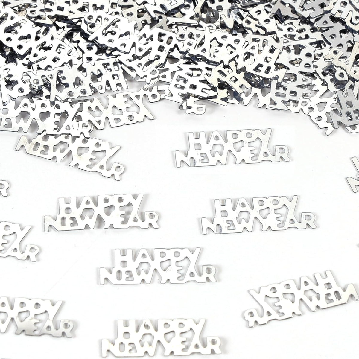 500 Pcs New Year Confetti, Silver 2026 Table Shiny Confetti Glitter for Happy New Year Decorations 2026 New Years Eve Table Decorations