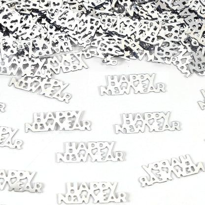 500 Pcs New Year Confetti, Silver 2026 Table Shiny Confetti Glitter for Happy New Year Decorations 2026 New Years Eve Table Decorations