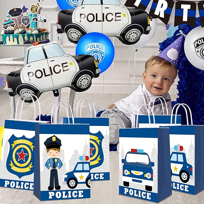 16pcs Police Decorations - Police Gift Bags & Favors for Kids' Policeman Party Supplies