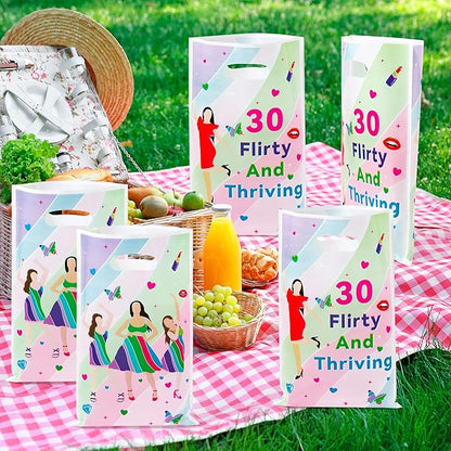 Andi Cppss Girl’s Birthday Party Favor Bags - 50PCS Flirty And Thriving Goodie Bags for Girls Women Flirty And Thriving Party Decoration Beautiful Girls Design Gift Bag for Girl’s Birthday Party Favor