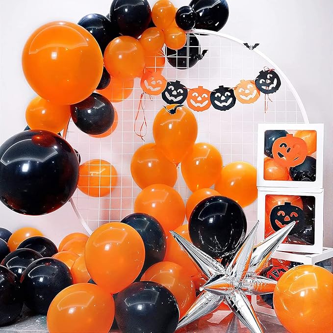 FOTIOMRG 110pcs Orange Balloon Garland Arch Kit, 18 12 10 5 inch Orange Latex Balloons Different Sizes Pack for Birthday Graduation Baby Shower Halloween Christmas Wedding Party Decorations