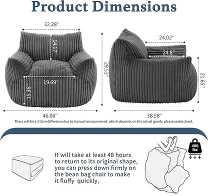Giant Plush Bean Bag Chair for Adults