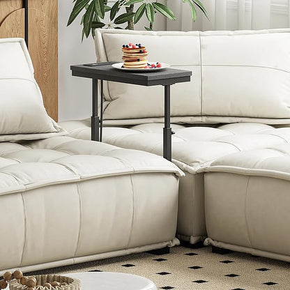 TUTOTAK End Table with Charging Station, Side Table, Tall Couch Table, Sofa