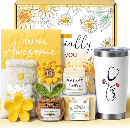 Christmas Nurse Gifts for Women Female, RN Gifts for Nurses Week, Funny Nicu Nurse Practitioner School Nurses Appreciation Retirement Graduation Gift Baskets for Nursing Students Gift Baskets