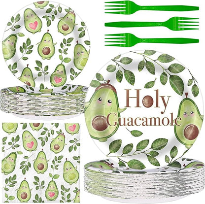 Avocado Party Decorations - Avocado Party Plates and Napkins for Kids Birthday Party, Serves 40 Guests