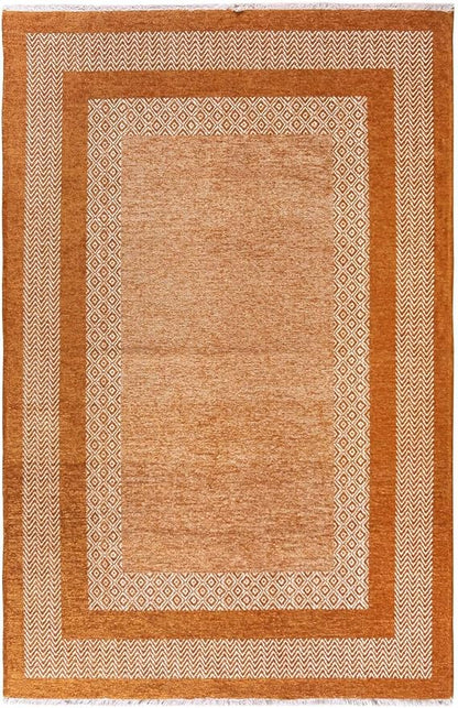 Alfa Rich 3x5 Burnt Orange Washable Area Rugs for Living Room Bedroom Kitchen Cotton Decor Runner