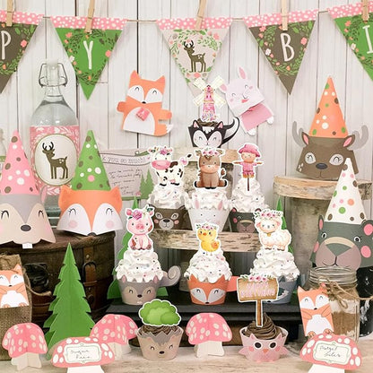 MEMOVAN Farm Cake Toppers 14pcs Farm Animal Chicken Sheep Pig Cow Cupcake Topper Picks Farm Cow Cake Decorations for Barnyard Farm Cow Birthday Baby Shower Party