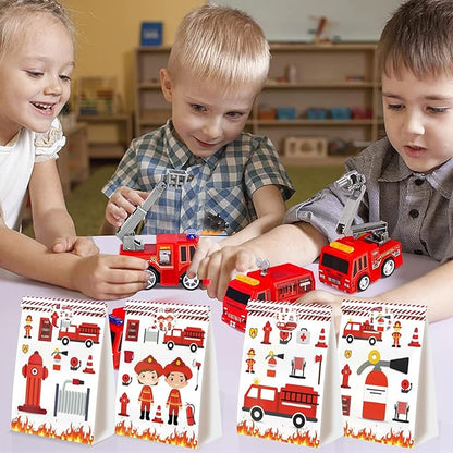 24pcs Firetruck Goodie Bags Fire Truck Birthday Party Supplies Firefighter Party Supplies Firetruck Birthday Decorations