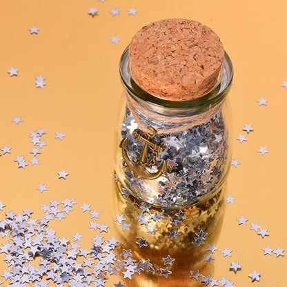 EBOOT Silver Star Confetti for Tables Glitter Star Table Confetti Metallic Foil Sequins for Wedding Party Birthday Festival Decorations, 30 Grams/ 1 Ounce