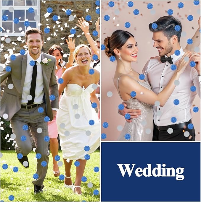 6000 PCS Round Tissue Confetti, 0.39inch Circles Table Paper Dots Confetti Decor 1.76oz for Wedding Balloons Birthday Valentine's Day Parties(Blue)