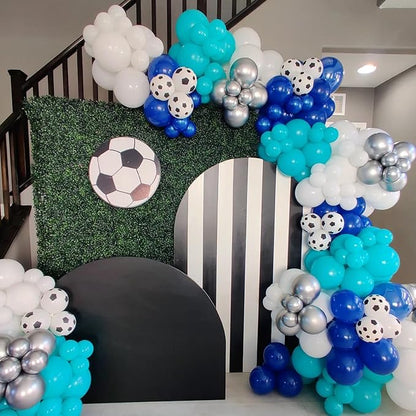 Biapian 60 Pcs Football Balloons, Football Balloon for Boys, 12 Inch Soccer Latex Balloons Pattern Helium for Kids Boys Birthday Sports Themed Party Decorations World Cup Theme Party Supplies