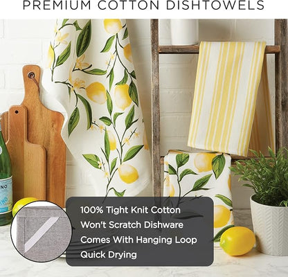 DII Cotton Dish Towel Set Damask Print, 18x28, Eggplant, 2 Count