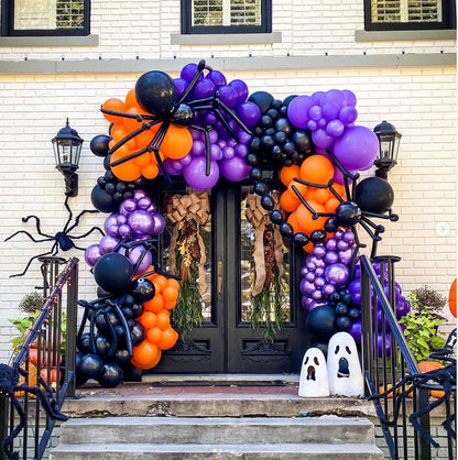 Halloween Balloon Arch Kit, 150Pcs Eye Balloons Black and Orange Purple Balloons Garland Kit with Confetti Balloons for Halloween Day Haunted House Theme Party Decorations Supplies