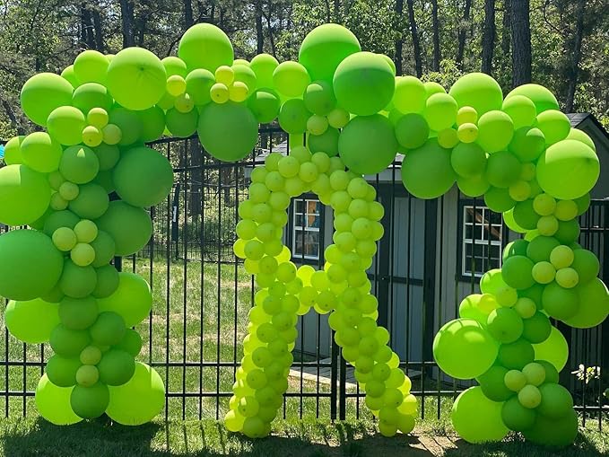 Lime Green Balloons 110Pcs Garland Arch Kit - Light, Matte, Economy Size -, item(mat: 5/10/12/18inch)-Perfect for Baby Showers & Birthday Parties - ejungle Dinosaur Party Decoration strokes