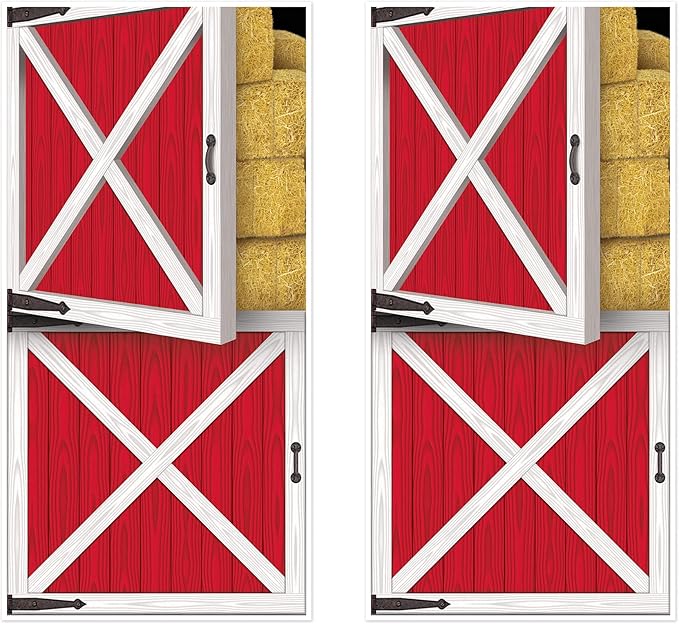 Beistle 2 Piece Plastic Western Barn Door Decorations For Farm Theme Birthday Party Supplies, Celebrating With You Since 1900