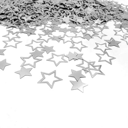 Werich Star Confetti Silver Table Happy Birthday Baby Shower Wedding Party Sprinkles Confetti Metallic Foil Stars for Party Wedding Festival Decorations