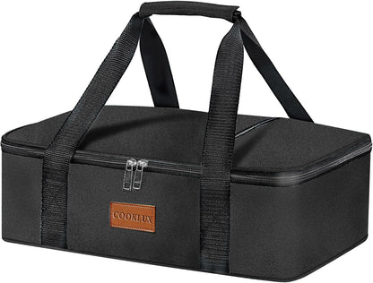 Insulated Casserole Carrier 9x13 Inch, Durable Nylon, Leak-Proof Casserole Dish Carrier, Casserole Carriers for Hot or Cold Food (Black)