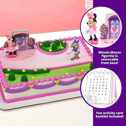 DecoSet® Disney Minnie Mouse Happy Helpers Cake Topper, 4-Piece Cake Decoration Set with Minnie Mouse And Daisy Duck