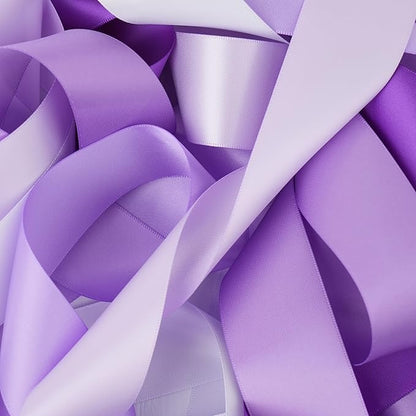 MAYREEL 1.5 Inch Purple Satin Ribbon Lilac Lavender for Gift Wrapping Flower Bouquet Wedding Bridal Shower Crafts 5 Rolls 5 Yards Each Color Total 25 Yards