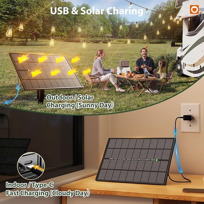 addlon 198FT(192+6) Solar String Lights Outdoor Waterproof 6W Panel with USB Port & Remote Control Solar Powered Patio Lights for Outside with 68 LED Dimmable Bulbs for Porch Garden Deck Halloween