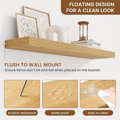 fuqing Floating Shelves for Wall, Wall Mounted Wood Floating Shelf