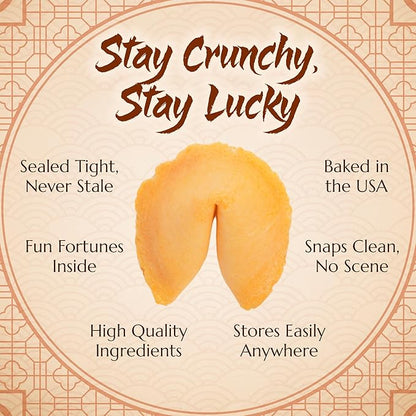 East and Else Fortune Cookies, Individually Wrapped, Vanilla Flavor, Premium Bulk Pack, Made in USA (200 Count)