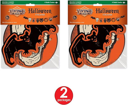 Beistle 2 Piece Retro Vintage Halloween Banners Spooky Decorations For Home And Office
