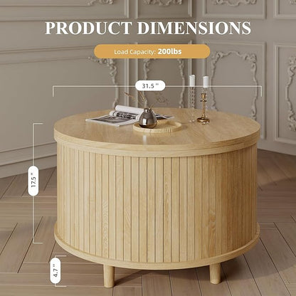 Easyego 31.5" Fluted Round Coffee Table