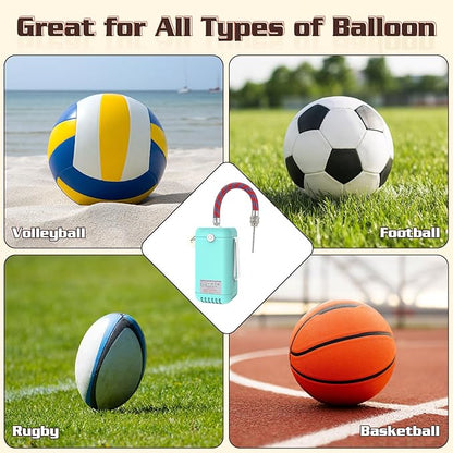 AXHJ Balloon Pump Electric Air Pumps for Long Balloons, 2-in-1 Electric Air Balloon Pump, Balloon Inflator for 260q,Foil, Latex Balloons and Sport Balls, Lake Blue