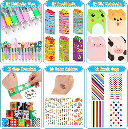 Party Favors for Kids, Birthday Goodie Bags with Multicolor Pen Mini Notebooks Return Gifts for Classroom Students Class Rewards Prizes