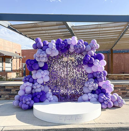 146Pcs Purple Balloons Garland Arch Kit - 5 10 12 18 inch Lavender Dark Purple Metallic Latex Balloons for Butterfly Baby Shower Birthday Wedding Princess Party Decorations