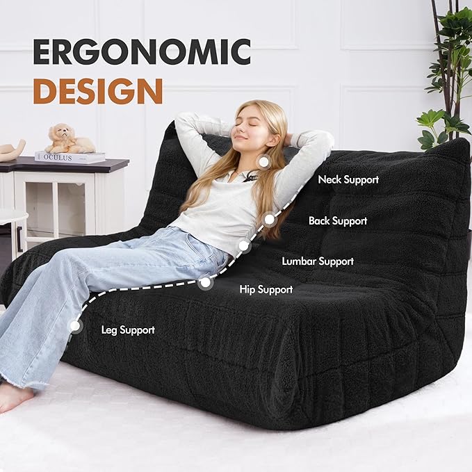 Bean Bag Loveseat Chair Big Sofa Beanbag Chair