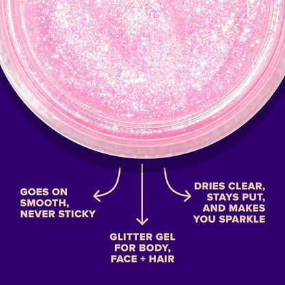 UNICORN SNOT Holographic Face Glitter & Body Glitter Gel | Holiday Glitter Makeup: Stocking Stuffers & Christmas Gift | Hair Glitter, Vegan & Cruelty Free, 1.7 oz Pink Glitter (Flamingo)