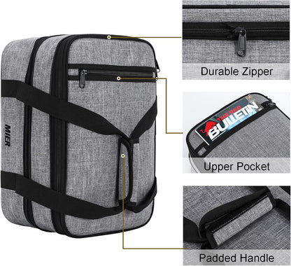 MIER Insulated Double Casserole Carrier Thermal Lunch Tote for Potluck Parties, Picnic, Beach, Fits 9 x 13 Inches Casserole Dish, Expandable by Mid Zipper, Gray