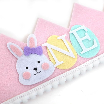 Some Bunny 1st Birthday Crown - Easter Rabbit Hat and Spring Decoration for Girls