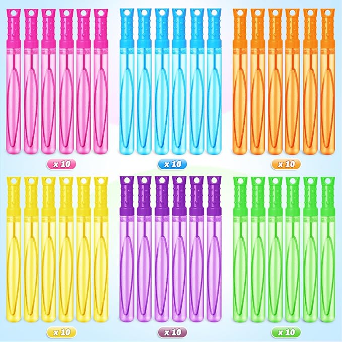 SpringFlower Bubble Wand, 60 Pcs Bubble Wands Bulk, Summer Toys Outdoor Activity Supply,Bubble Party Favors for Kids, Birthday, Wedding, Party