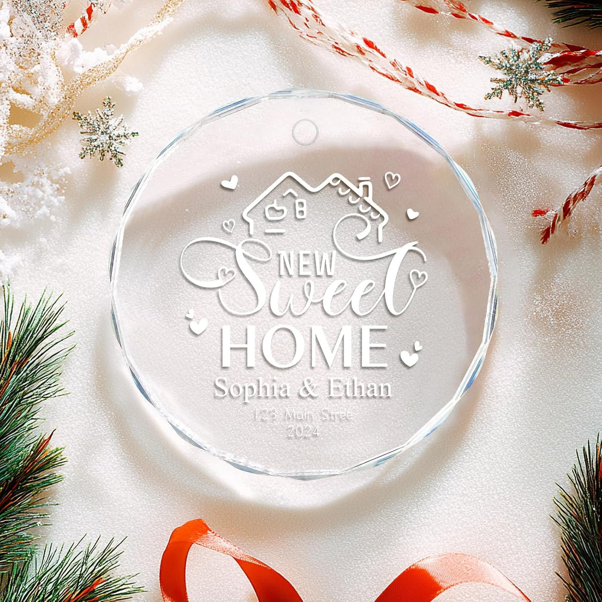 New Home Ornament 2025 House Warming Gifts, Personalized Christmas Ornaments, Custom First Christmas in My New Home, Customized Christmas Crystal Ornament