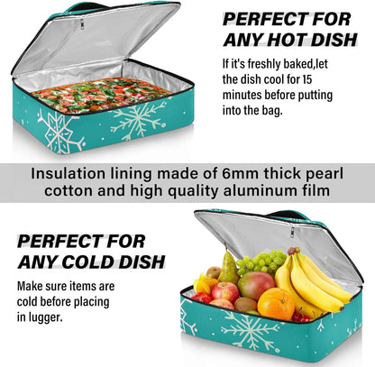 Casserole Carriers for Hot or Cold Food Reusable Casserole Dish Carrier Insulated Thermal Large Capacity Durable Perfect for Party Camping Family Gatherings Yellow Fish