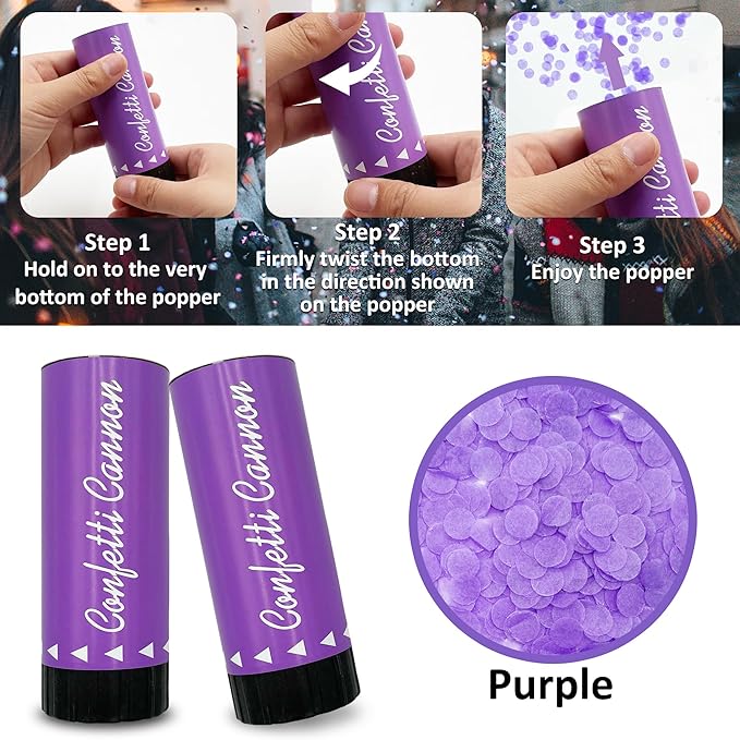 Party Confetti for Wedding Birthday Graduation Baby Shower Anniversary Christmas New Year's Kids Fun Party Supplies Decorations and Favors (Purple)