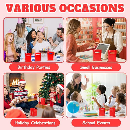 ANZNKU Red Party Favor Bags 100 Pcs, Goodie Bags Small Gift Bag for Kids Birthday Party, Wedding, Portable Treat Bag for Easter Candy, Goodies, Crafts(5.9x7.9 inch)
