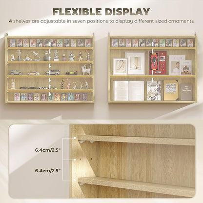 HOMCOM 5-Tier Display Cabinet, Glass Door Cabinet