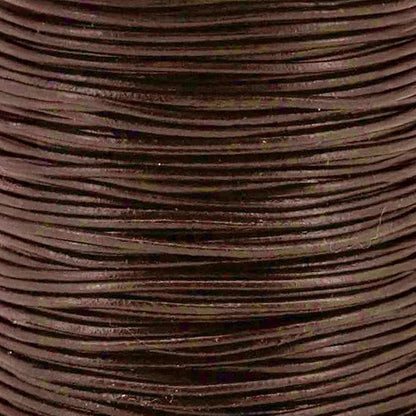 Mandala Crafts Round Cowhide Genuine Brown Leather Cord for Jewelry Making Kumihimo Leather Rope Spool - Brown String Lace - 20 Yds 1mm Cording
