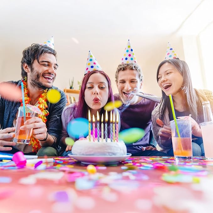Magic Trick Birthday Candles | Blow Out Surprise Party Candles | Funny Celebration Gag | Multicolor | 10 Count
