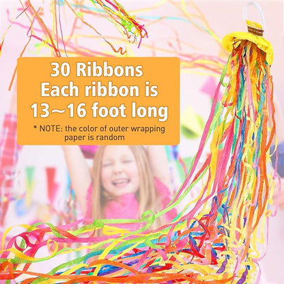 WILLBOND 30 Pieces Colorful No Mess Streamers Poppers Hand Throw Streamers Confetti Poppers No Mess Paper Crackers for Birthday Wedding Toss Celebrations Graduation Party Favors Shows(Colorful)