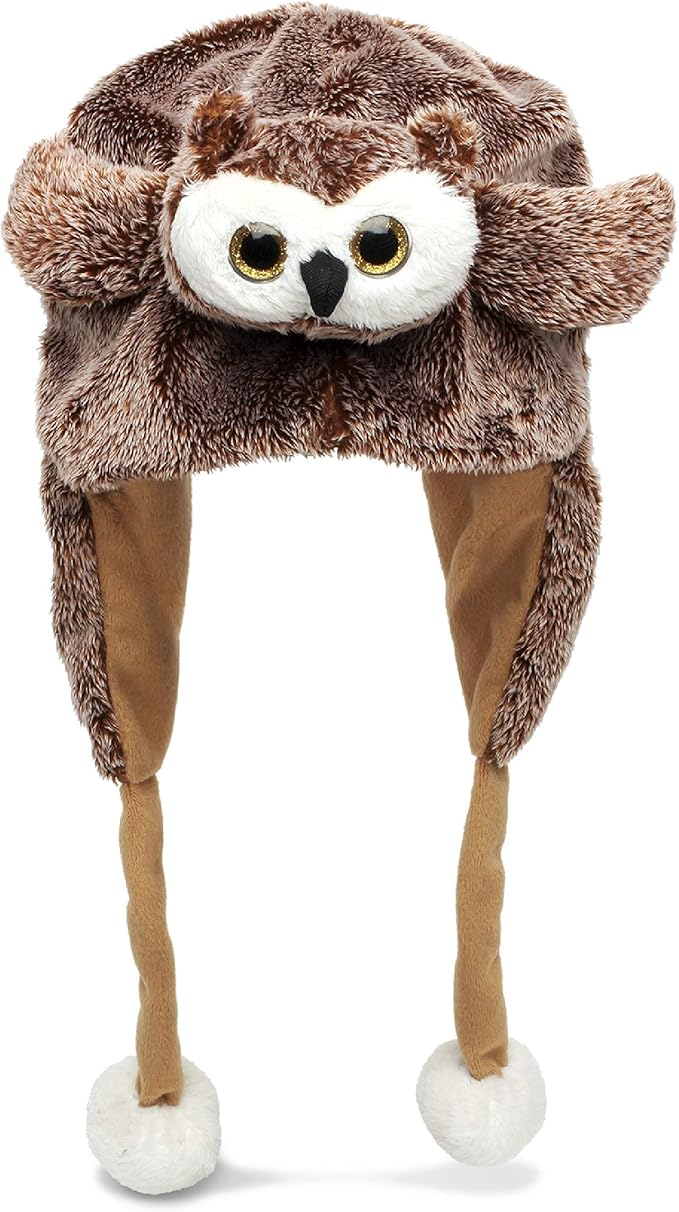 Puzzled DolliBu Plush Hat - Super Soft Warm Hat With Ear Flaps, Cozy Fleece Winter Hat For Kids & Teens - One Size