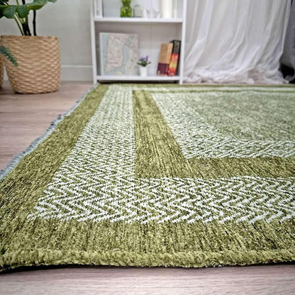 Alfa Rich 3x5 Green Washable Area Rugs for Living Room Bedroom Kitchen Dining Cotton Runner